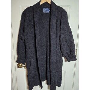 Monto Por Le Chois women's Knit Vintage Cardigan Black M